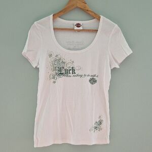 Harley-Davidson White Fitted Graphic Short Sleeve Tee Size Medium